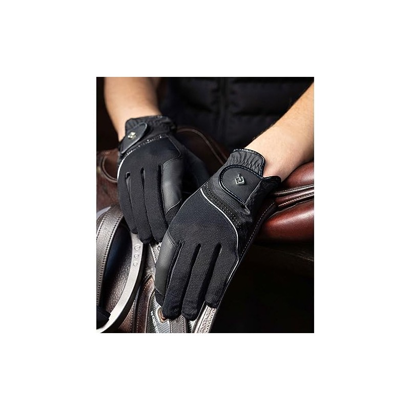 LeMieux Crystal Horse Riding Gloves - Black Large