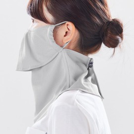 [YAKeNU UV CUT MASK] Sun Protection Face Cover Yakenu Standard (Snap Type), gray (light gray)