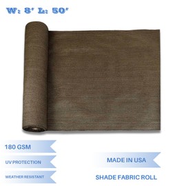 E&K Sunrise 8' x 50' Brown Sun Shade Fabric Sunblock Shade Cloth Roll, 95% UV Resistant Mesh Netting Cover for Outdoor,Backyard,Garden,Greenhouse,Barn,Plant (Customized