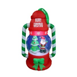 BZB Goods 6 Foot Tall Christmas Inflatable Lantern with Santa Tree and LED Yard Decoration