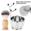 ochun Shaving 3-Piece Set, Beard Brush Holder, Stainless Steel, Brush