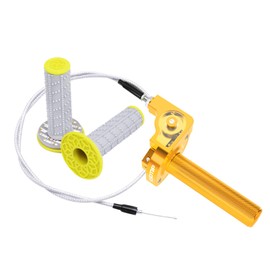 ZSDTRP Universal 7/8" 22mm Motorcycle Throttle Assembly Twists Grip CNC Aluminum with Throttle Cable and Handlebar Grip for Dirt Bike Motorcycle Accessories (StyleA-Gold)