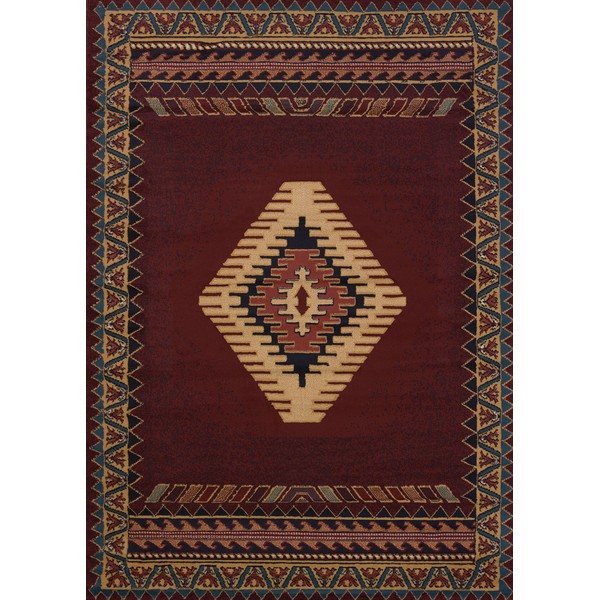 United Weavers of America Tucson Manhattan Rug Collection, 1' 11" by 7' 4", Burgundy