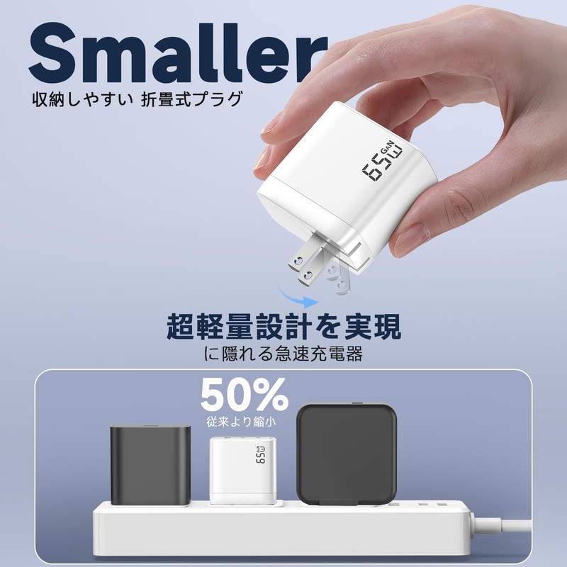 PD Charger, 65 W Type-c Rapid Charger, Rapid Charge 3