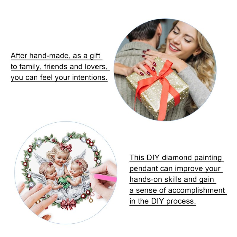 JISHSHAY Diamond Art Pendant Diamond Painting Pendant Diamond Art Suncatchers