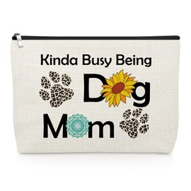 Dog Mom Gifts for Women Makeup Bag Pet Lover Gifts for Dog Owner Mom Aunt Sunflower Cosmetic Bag Funny Present for New Puppy Fur Mama Mothers Day Birthday Present Sunflower Travel Cosmetic Pouch