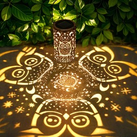 Fabuday Owl Outdoor Solar Lantern Waterproof - Hanging Solar Power Lights Led for Outside, Garden Decor for Patio, Porch, Balcony, Yard and Deck, Gardening Decorations Gifts for Women Mom Sister