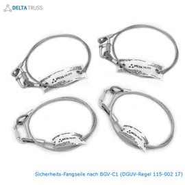 10 x Safety Catch Ropes 800 x 3 mm Safety Safety Rope Manufactured According to DGUV 115-002 (Formerly BGV-C1) up to 5 kg Set of 10 for Securing Loads Over People (800/3 mm)