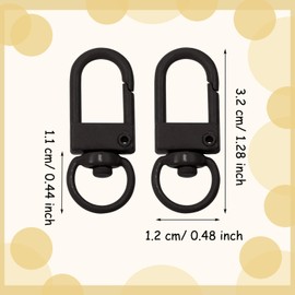 Tupalizy 20PCS Small Metal Lobster Claw Clasps Lanyard Clips Swivel Snap Hooks for Key Chains Purses Straps Bag Charms Dog Tags Zipper Jewelry Making Connector DIY Craft Projects (Black, 32mm)
