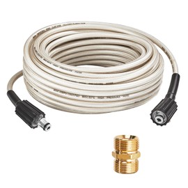 65FT Upgraded Extra Long Pressure Washer Hose 1/4 Inch, 3000 PSI, M22-14mm Flexible Power Washer Replacement Accessory with Quick Connect for Electric High Pressure Washers Hose Attachment Part