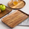 Eabdice Solid Wood Tea Tray, Rectangular Waiter Tray, Decorative Breakfast