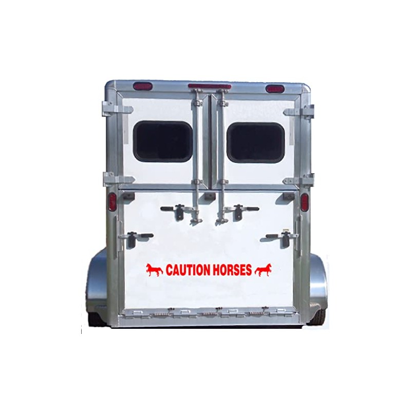 Caution Horses Trailer Decal Sticker Safety Kit - Saddlebred Gaited