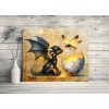 Twisted R Design 20x16 Black Dragon and Firefly Nursery Canvas