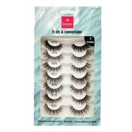 Kooyou Classic Natural False Eyelashes，7 Pairs Fake Eyelashes，#Mixed version (2BOXES)