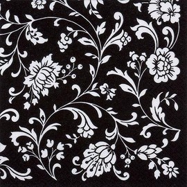 Napkins, Black and White, Arabesque / Pack of 20 / 33 x 33 CM