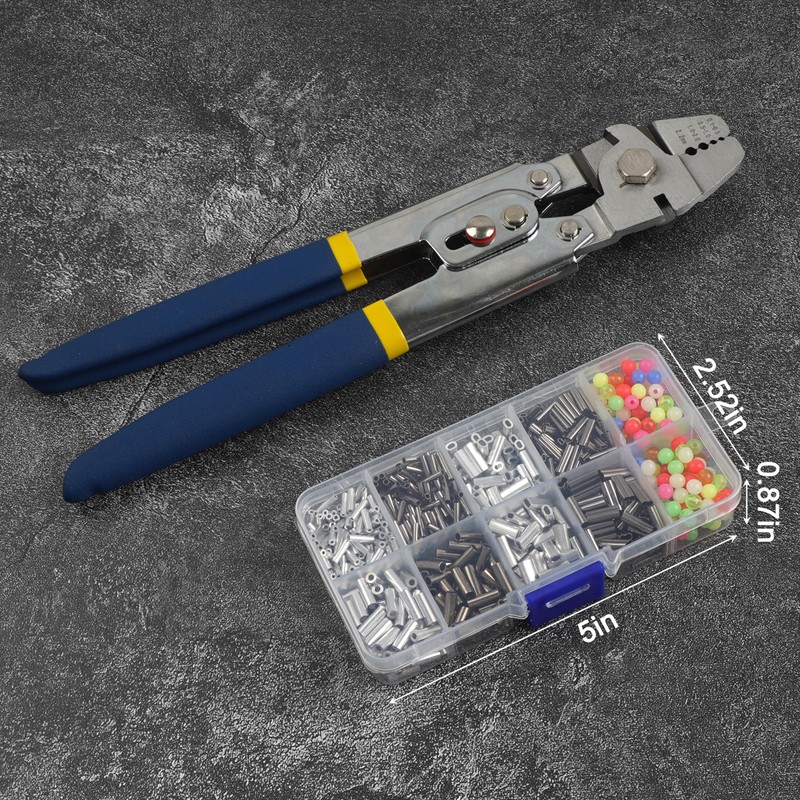 Fishing Crimping Tool Kit Stainless Steel Crimper Pliers + 590pcs