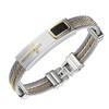 OAKKY Men's Stainless Steel Religious Bible Lords Prayer Cross Cuff
