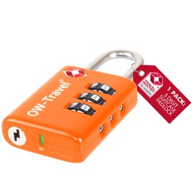 OW-Travel Combination Lock 3 Digit with Open Alert Display Suitcase Lock Padlock Luggage Lock Security Lock TSA Lock Combination Code for Travel Suitcase Locker Backpack Luggage: 1 Orange