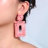 Statement Raffia Earrings Boho Drop Earrings Geometric Dangle Earrings for