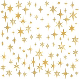 Gold Star Wall Decals Vintage Vinyl Star Wall Stickers Gold Wall Stickers Metallic Sparkle Starburst Wall Decals Peel and Stick Retro Star Wall Stickers for Bedroom Living Room Decor