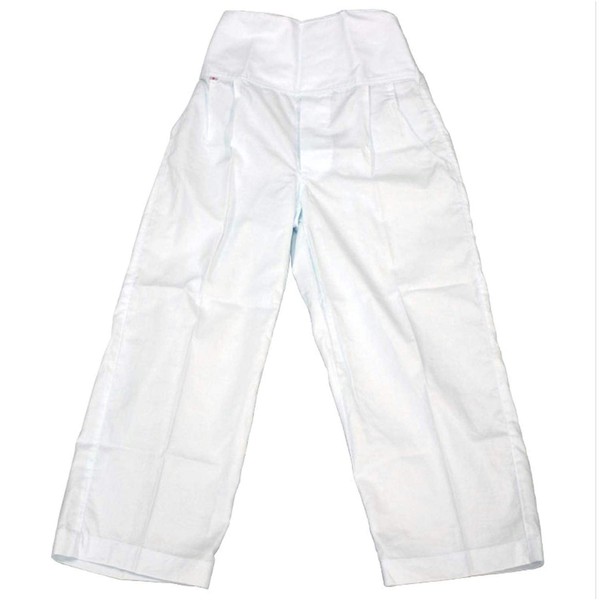 Festival Supplies / Costumes B730 White Dowel Pants with Belly Bands, Elastic Waist Type, white