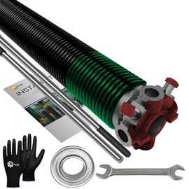 2" Garage Door Torsion Spring Set with Non-Slip Winding Bars, 1" Steel Bearing, Gloves & Wrench Precision E-Coating for Replacement Heavy Duty 5-Year Warranty Min 30,000 Cycles 243x2x32 - Red Cone
