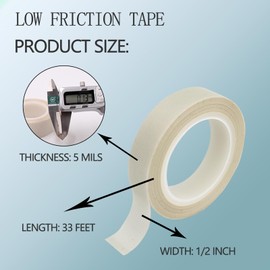 Snnshun 2 Rolls Drawer Slide Feet Low Friction Tape - Abrasion Resistance Drawer Glide Tape，Squeak Resistant Tape ，for Reducing Friction and Noise from Sliding Furniture Drawers1/2 in X 33 Feet