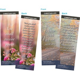 Bible Cards | Popular Scripture Memory Verses | Pack of 60 Christian Bookmarks | Great Gift to Build Faith, Encourage and Share The Gospel |12 Hand Picked Colorful, 5 of Each Design | Assortment 12