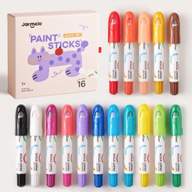 Tempera Paint Sticks, 16 Colors Jumbo Paint Sticks for Kids, Washable, Quick Drying, Non-Toxic, Toddler Art Supplies for Paper Stone Wood Canvas, Easter Gifts for Kids