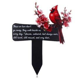 Cardinal Grave Decorations for Cemetery 11.8 X 7.87 Memorial Stakes for Cemetery Cemetery Memorial Stakes Metal Sympathy Stakes Memorial Gift for Garden Yard