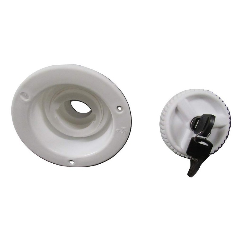 Water Inlet Filler Cap (Lockable Fresh Caravan Motorhome RV White)
