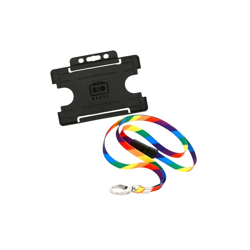 Rainbow Lanyard with Card Holder - ID card holder -