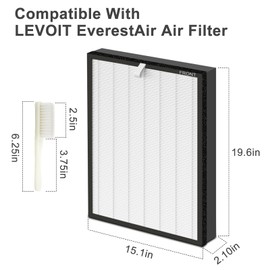 EverestAir Air Filter Replacement H13 True HEPA Compatible with LEVOIT EverestAir-RF Air Cleaner, Compare to Part #LRF-E551-WUS, 2 Packs