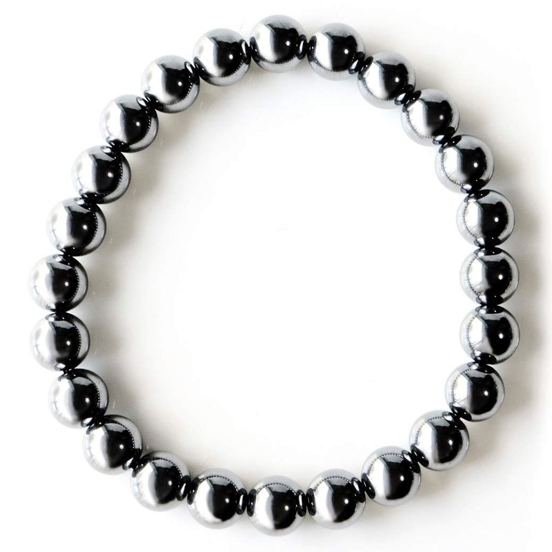 GOLD STONE Terahertz Ore Bracelet, 0.3 inch (8 mm), Round,