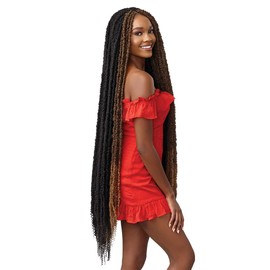 Outre Synthetic X-PRESSION Braiding TWISTED UP BONITA INFINITY LOCS 40" (Color:2T1B/425, Pack of 6)