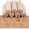 OLYCRAFT 7PCS 2x0.8 Inch Wood Pottery Tools Stamps Polymer Clay