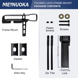 MEINUOKA 35 Inch Folding Bike Lock with Mount Bracket Kit, 4-Digit Combination for Bicycles, E-Bikes, Heavy Duty Anti-Theft, Anti-Cut, Anti-Pry Bicycle Lock