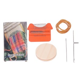 10 Hooks Mini Loom Machine Household Small Weaving Loom Machine with 6.5cm Wooden Board for Hand Craft DIY Weaving Orange Triangle