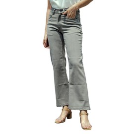 Salt Attire Taylor Light Grey Mid Rise Flared Jean – Cotton Blend, 5 Pocket Design, Flared Fit, Button Closure, Machine Washable, Echoes of Pop Collection