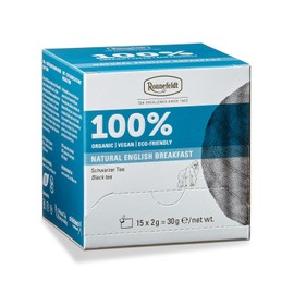 Ronnefeldt 100% Natural English Breakfast - Organic Black Tea, 15 Tea Bags of 2 g, 30 g | Organic | Vegan | Eco-friendly