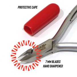 SAM Sam Cuticle Nippers Sharp Blades - Cuticle Cutter Hand Sharpened - Cuticle Nipper for Professionals Inox Satin Jaw 7 mm Single Spring