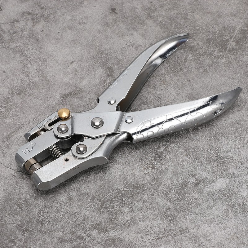 Multi Function Punch Pliers Silver 60# Steel Electroplated Eyelet Hole