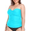 RELLECIGA - playera de tankini fruncida para mujer, Azul-cielo, XL