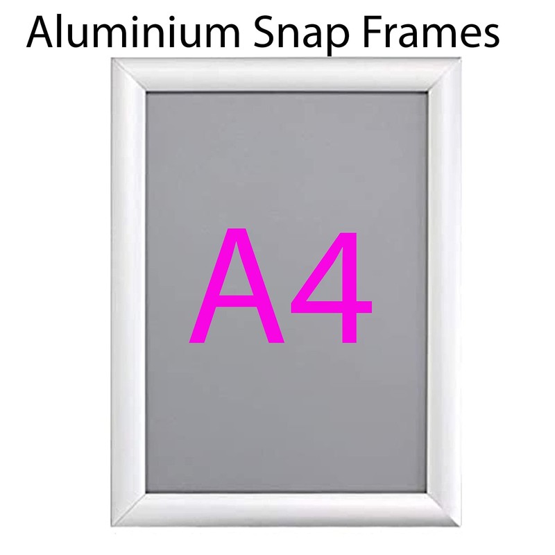 Pack OF 2. A4 Aluminium Snap Frames CLICK SIGN OR