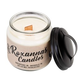 Blue Spruce Scented Soy Candle with Crackling Wooden Wick | Handmade Artisan Scented Natural Fragrances Infused with Essential Oils, Non-GMO Wax, Large 16oz Jar 120+ Hours Burn Time