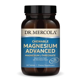 Dr. Mercola Magnesium Advanced, 30 Servings (60 Tablets), Dietary Supplement, Magnesium L-Threonate, Cherry Flavor, Non-GMO