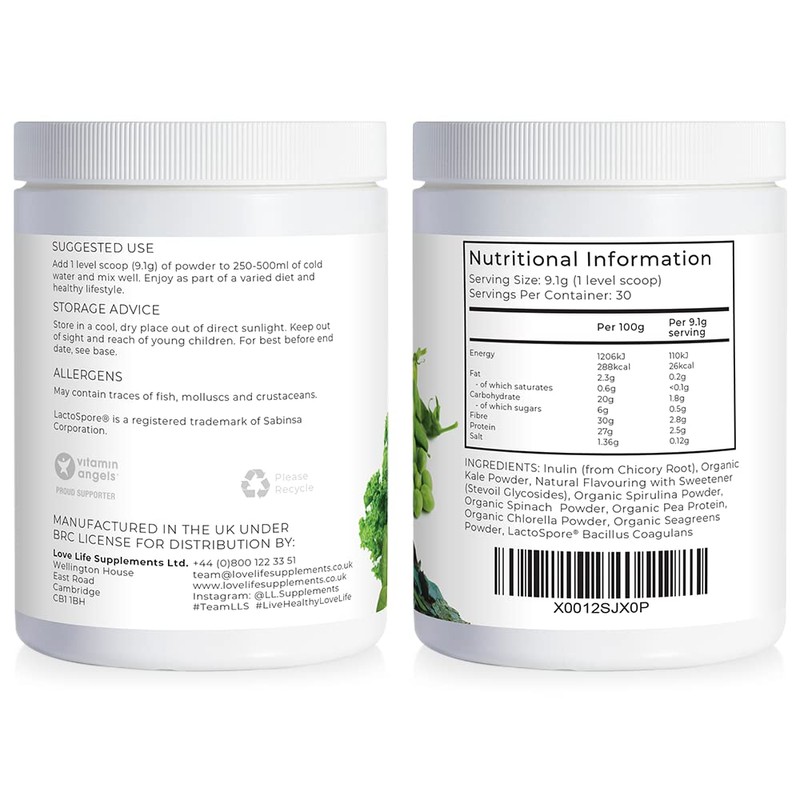 Organic Greens Powder | Orange and Lime Flavour | 273g