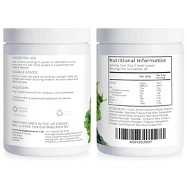 Organic Greens Powder | Orange and Lime Flavour | 273g - 30 Servings | 7 Organic Green Vegetables Including Pea Protein | Includes Prebiotics (Inulin) and Probiotics (Lactospore® Bacillus Coagulans)