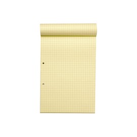 RHINO A4 Refill Pad, Writing Pad, 100 Page / 7mm Squared, 1 Pack, Yellow Squared Writing Paper for Dyslexia & SEN, Office & School Stationery Supplies