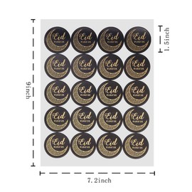 Eid Mubarak Stickers,Islamic Muslim Decoration Ramadan Decoration Supplies (Black 100 pcs)